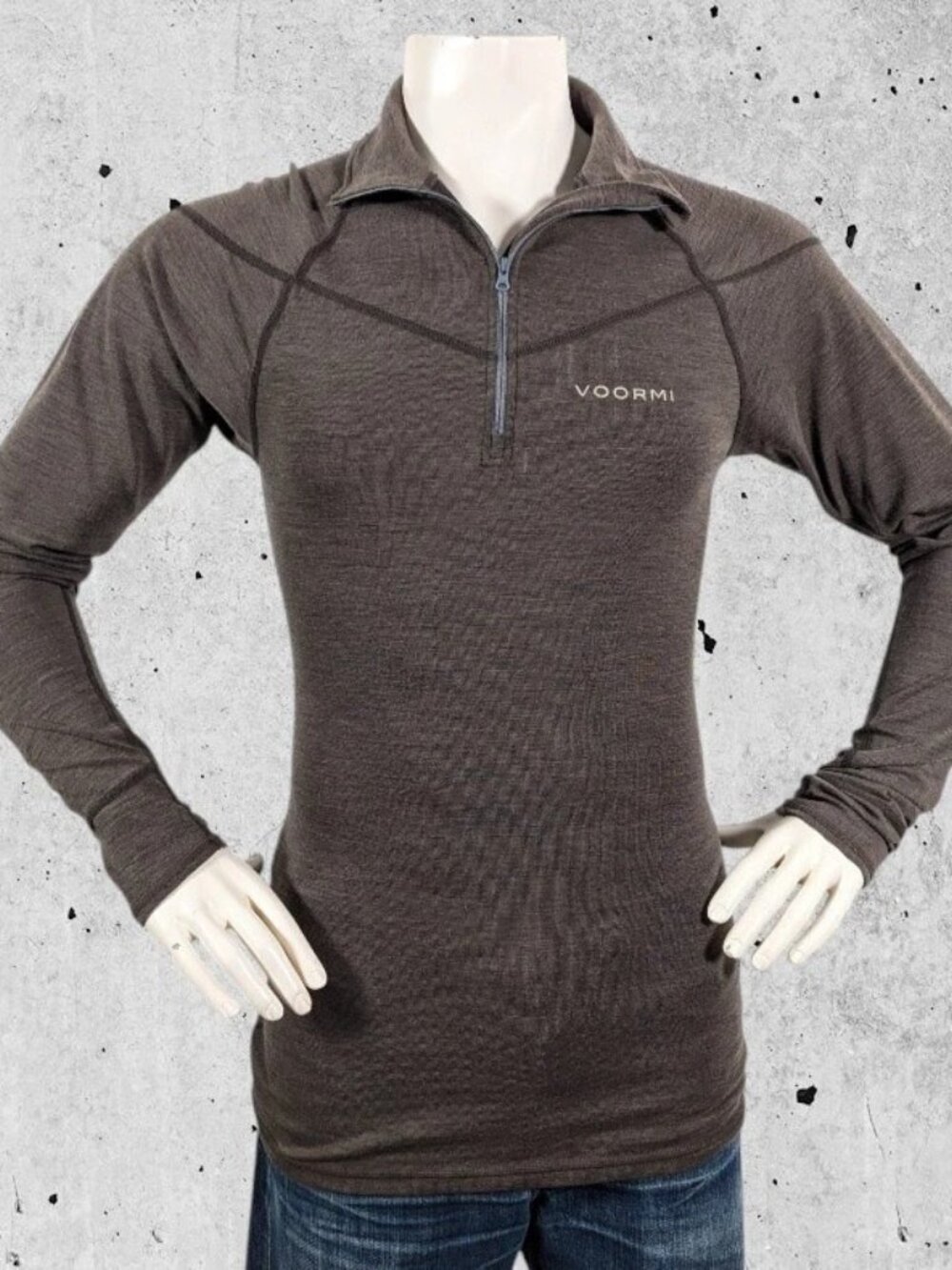 Voormi 1/4 Sweatshirt Size Medium Fitted Wool Blend 1/4 Zip Made in the USA